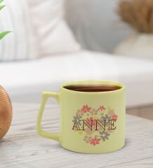 BK Gift Anneler Günü Tasarımlı Pastel Sarı Middle Kupa Bardak, Anneye Hediye, Ev Hediyesi, Anneler Günü Hediyesi, Ofis Hediyesi-3