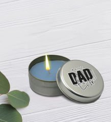 BK Gift Kişiye Özel İsimli DTF Baba Temalı Cam Kahve Fincanı & Türk Kahvesi & Gümüş Metal Kutuda Mum Hediye Seti-1, Babaya Hediye, Babalar Günü Hediyeleri