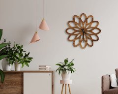 BK Home Dekoratif 45cm Ahşap Duvar Saati-48
