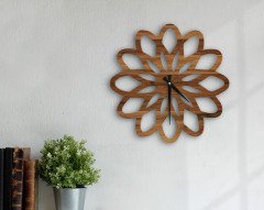 BK Home Dekoratif 45cm Ahşap Duvar Saati-48