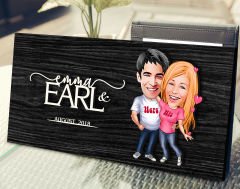 BK Gift Kişiye Özel Sevgililer Karikatürlü Kabartma Figürlü Ahşap Tablo, Duvar Dekoru, Arkadaşa Hediye, Özel Tasarım Ev Hediyesi-5
