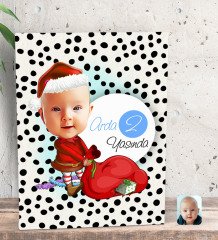 Kişiye Özel Bebek Yaş Karikatürlü Dekoratif Mini Kanvas Tablo 15x20cm-6