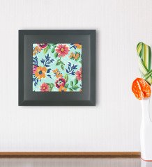 BK Gift Çiçekler Tasarımlı Ahşap Çerçeveli Taş Duvar Dekoru-2