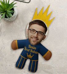 BK Gift Kişiye Özel Benim Babam Kral Tasarımlı Kral Bebek Yastık-2, Babaya Hediye, Babalar Günü Hediyesi