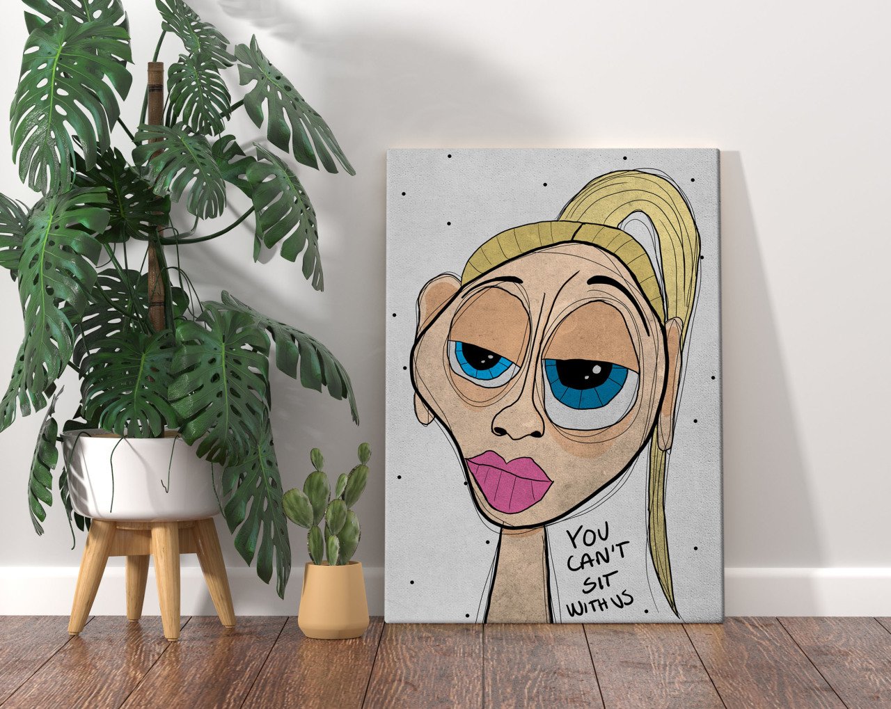BK Home The Lazy People Collection Mean Girl Tasarımlı Kanvas Tablo 70x100cm-1