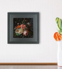 BK Gift Çiçekler Tasarımlı Ahşap Çerçeveli Taş Duvar Dekoru-1