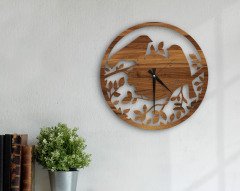 BK Home Dekoratif 45cm Ahşap Duvar Saati-50