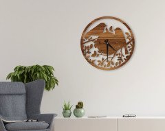 BK Home Dekoratif 45cm Ahşap Duvar Saati-50