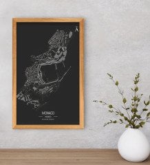 BK Gift Monaco Pist Tasarımlı Dekoratif Retro Ahşap Çerçeveli Tablo-1