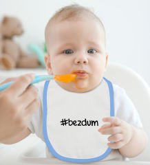 BK Kids Bezdum Tasarımlı Mavi Bebek Body Zıbın ve Mama Önlüğü Hediye Seti-1