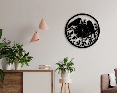 BK Home Dekoratif 45cm Ahşap Duvar Saati-51