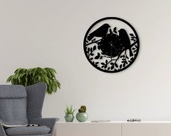 BK Home Dekoratif 45cm Ahşap Duvar Saati-51