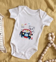 BK Kids Sevimli Sürücü Tasarımlı Bebek Body Zıbın - Model 1