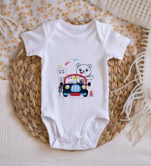 BK Kids Sevimli Sürücü Tasarımlı Bebek Body Zıbın - Model 1