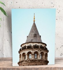 BK Gift Galata Kulesi Tasarımlı Dekoratif Mini Kanvas Tablo 15x20cm-1