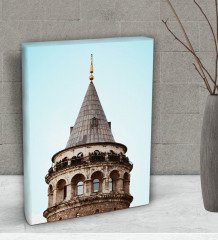 BK Gift Galata Kulesi Tasarımlı Dekoratif Mini Kanvas Tablo 15x20cm-1