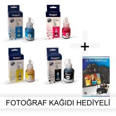 Brother T510 için 1 Takım Photoink Mürekkep- Fotoğraf Kağıdı Hediyeli