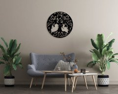 BK Home Dekoratif 45cm Ahşap Duvar Saati-53