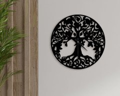 BK Home Dekoratif 45cm Ahşap Duvar Saati-53