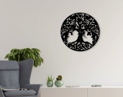 BK Home Dekoratif 45cm Ahşap Duvar Saati-53