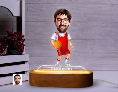 BK Gift Kişiye Özel Basketbolcu Karikatürlü Dekoratif 3D Biblo LED Işıklı Gece Lambası-1, Arkadaşa Hediye