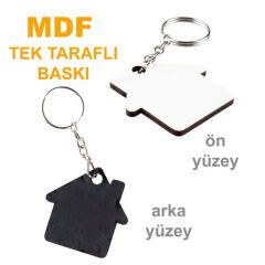 Sublimasyon Eko.MDF Tek Taraflı Anahtarlık - Ev