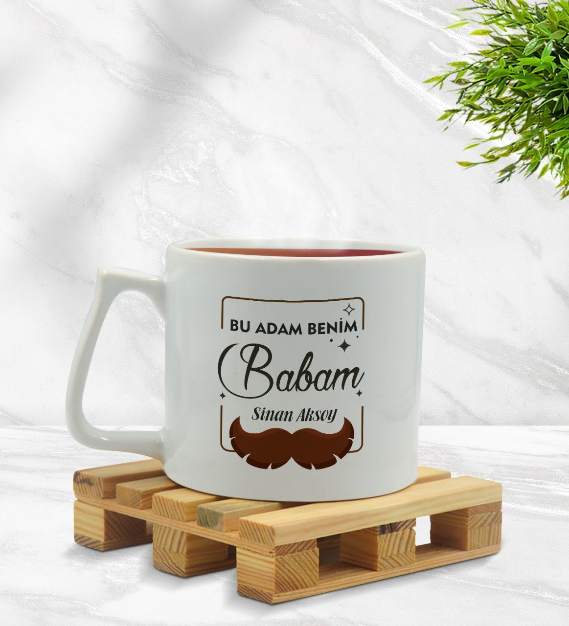 Kişiye Özel Bu Adam Benim Babam Tasarımlı Middle Beyaz Kupa Bardak - Model 1