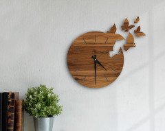 BK Home Dekoratif 45cm Ahşap Duvar Saati-54