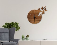 BK Home Dekoratif 45cm Ahşap Duvar Saati-54