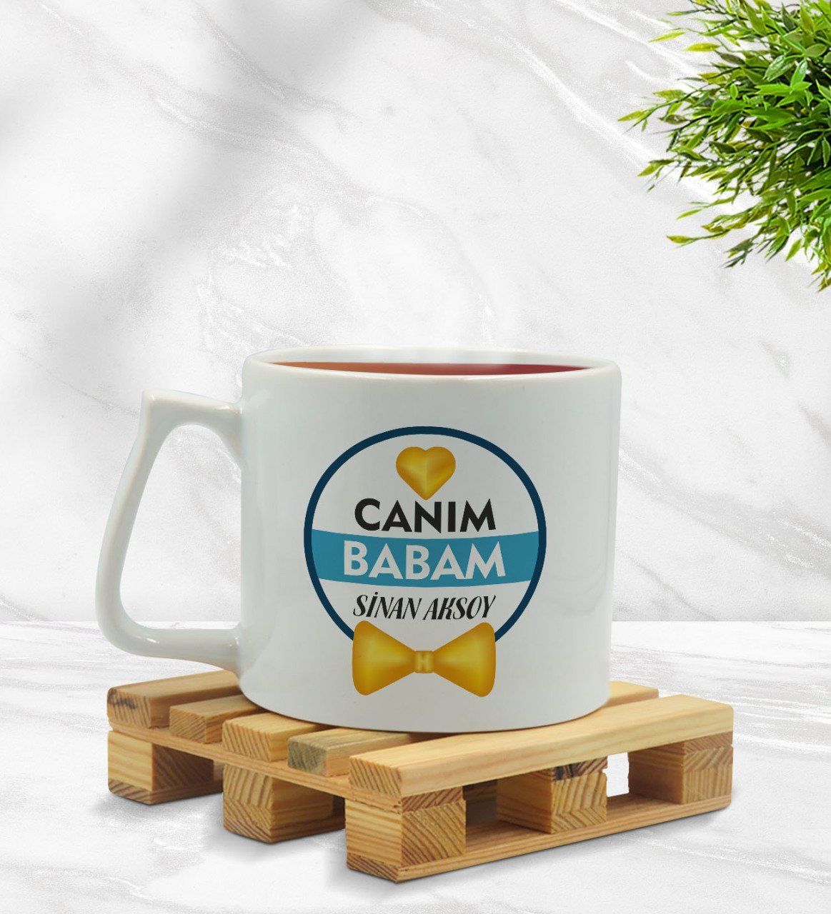 Kişiye Özel Canım Babam Tasarımlı Middle Beyaz Kupa Bardak - Model 1