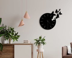BK Home Dekoratif 45cm Ahşap Duvar Saati-55