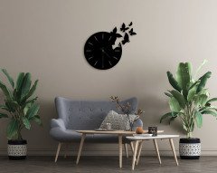 BK Home Dekoratif 45cm Ahşap Duvar Saati-55