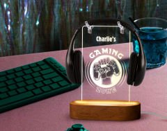 BK Gift Kişiye Özel İsimli Gamer Tasarımlı Led Lamba-1, Gece Lambası, Ev Dekorasyonu, Işıklı Pleksi Biblo
