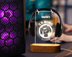 BK Gift Kişiye Özel İsimli Gamer Tasarımlı Led Lamba-1, Gece Lambası, Ev Dekorasyonu, Işıklı Pleksi Biblo