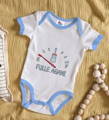BK Kids Fulle Aganı Tasarımlı Mavi Bebek Body Zıbın-1