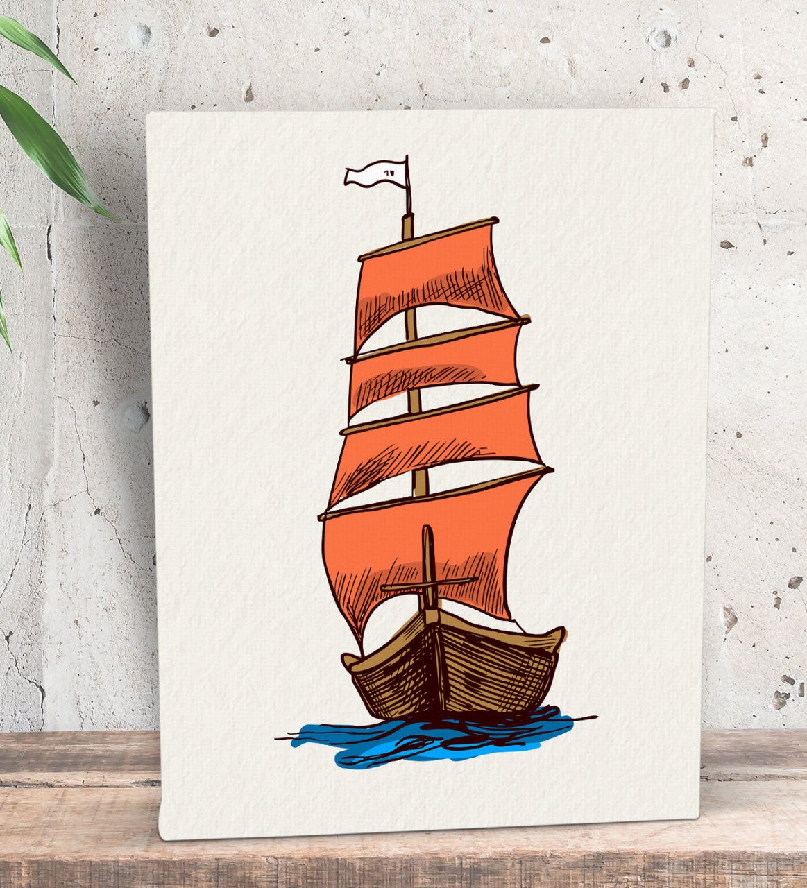 BK Gift Gemi Tasarımlı Dekoratif Mini Kanvas Tablo 15x20cm-3