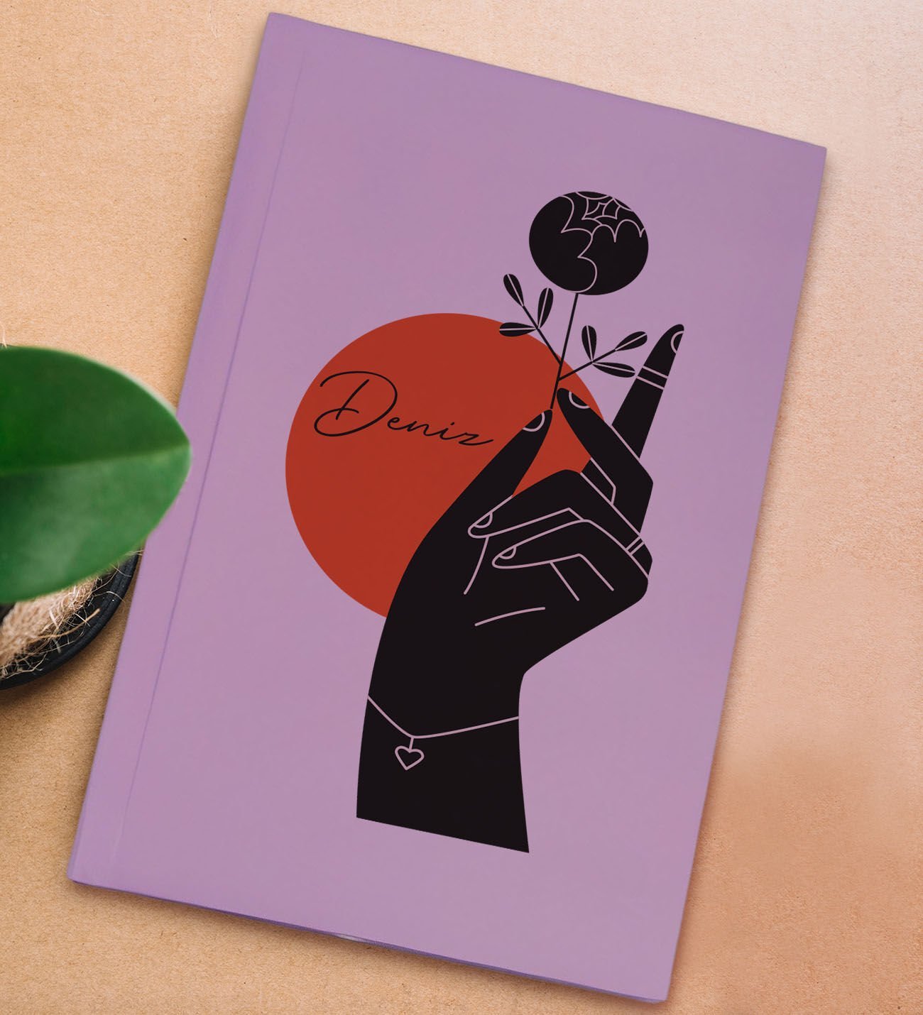 BK Gift Kişiye Özel İsimli Sert Kapaklı Lila Lastikli Defter , Arkadaşa Hediye, Yeni İş Hediyesi, Doğum Günü Hediyesi-3