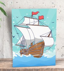 BK Gift Gemi Tasarımlı Dekoratif Mini Kanvas Tablo 15x20cm-4
