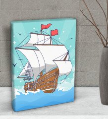 BK Gift Gemi Tasarımlı Dekoratif Mini Kanvas Tablo 15x20cm-4