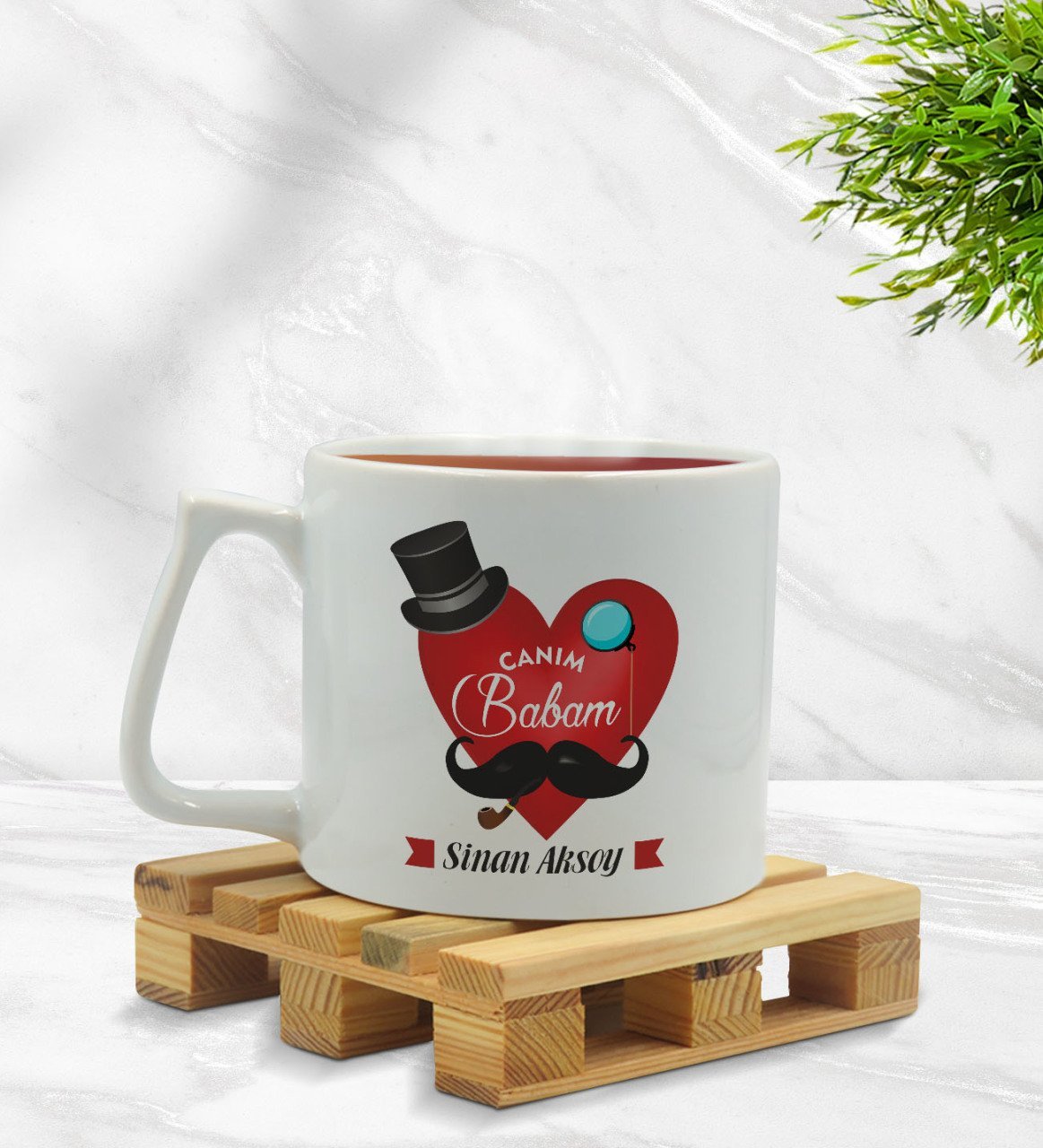 Kişiye Özel Canım Babam Tasarımlı Middle Beyaz Kupa Bardak - Model 4