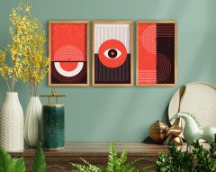BK Home Dekoratif 3’lü Retro Ahşap Tablo-17