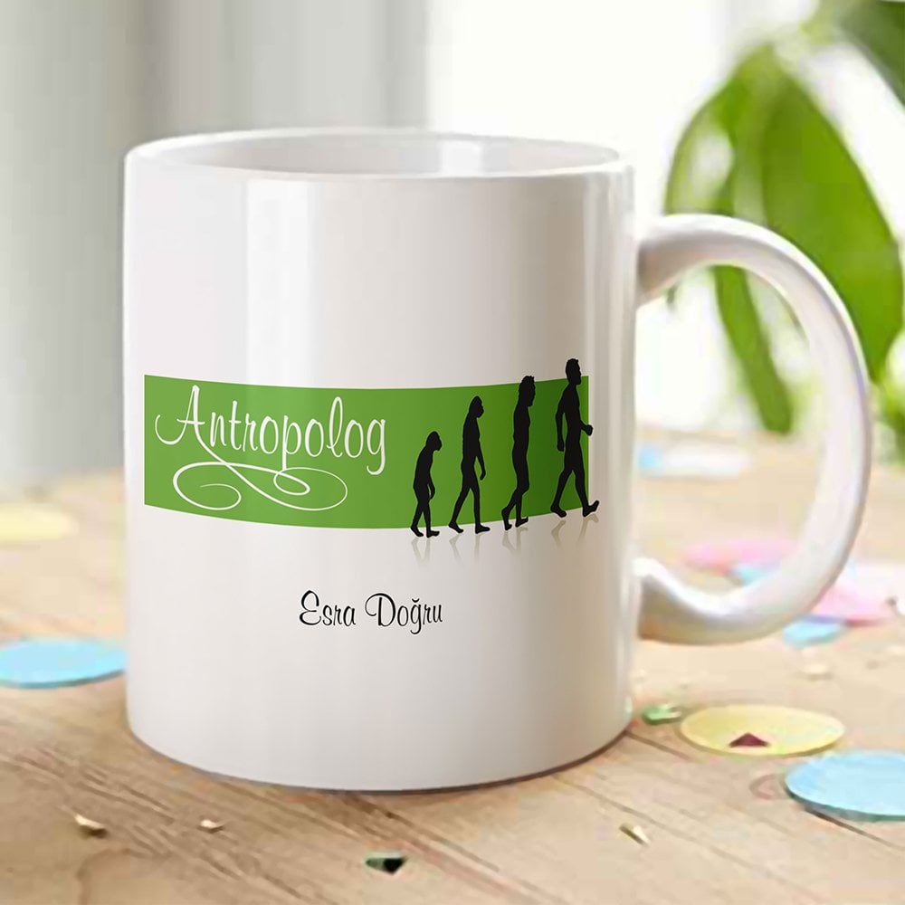 Kişiye Özel Mesleki Antropolog Beyaz Kupa Bardak - 2