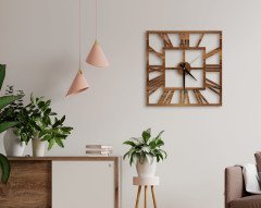 BK Home Dekoratif 45cm Ahşap Duvar Saati-59