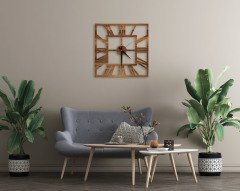BK Home Dekoratif 45cm Ahşap Duvar Saati-59