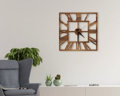 BK Home Dekoratif 45cm Ahşap Duvar Saati-59