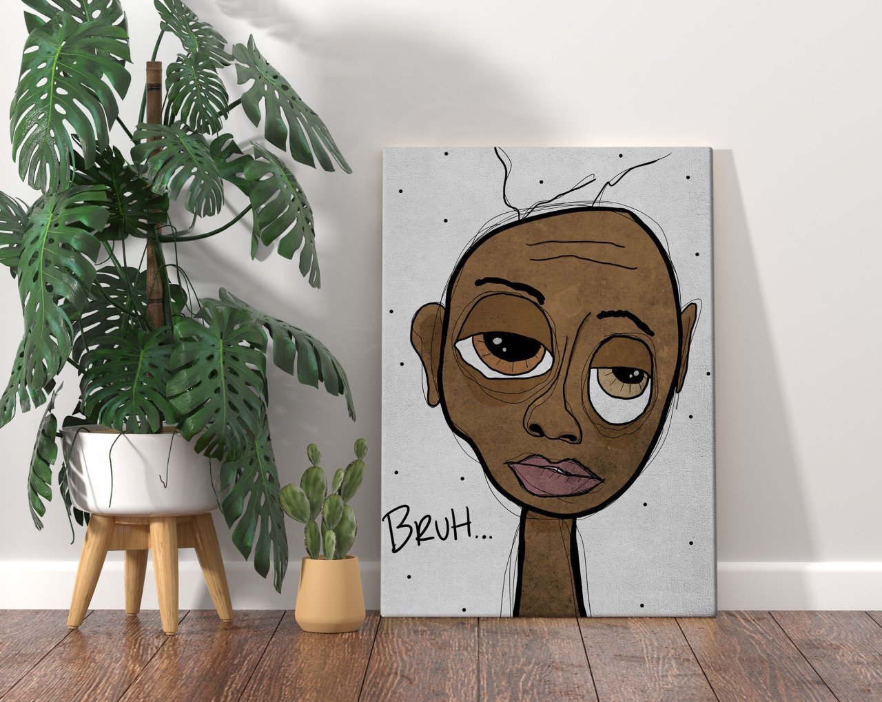 BK Home The Lazy People Collection Stoned Guy Tasarımlı Kanvas Tablo 70x100cm-1