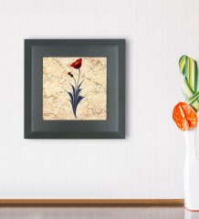 BK Gift Ebru Sanatı Tasarımlı Ahşap Çerçeveli Taş Duvar Dekoru-1