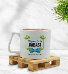 Kişiye Özel Dünyanın En İyi Babası Tasarımlı Middle Beyaz Kupa Bardak - Model 1