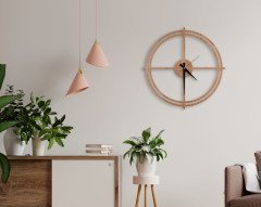 BK Home Dekoratif 45cm Ahşap Duvar Saati-61