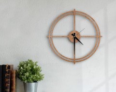 BK Home Dekoratif 45cm Ahşap Duvar Saati-61